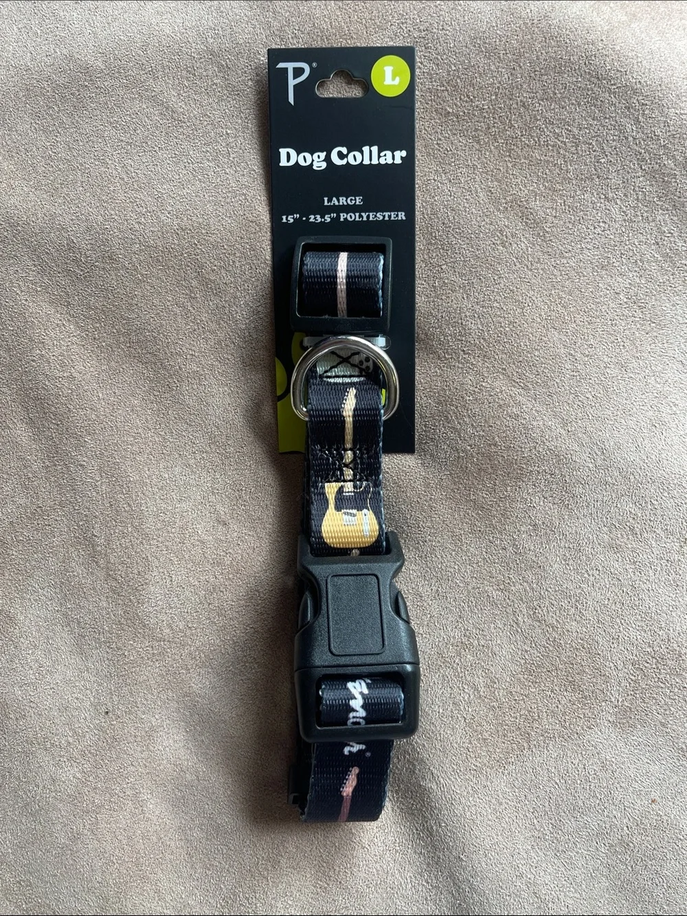 Perri's Fender Guitar Size Large (56-70 lbs) Pet Logo Dog Collar Black New W Tag